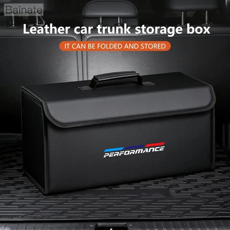 Organizer per Bagagliaio in Pelle Pieghevole per Auto, per Accessori BMW Performance E46 E90 E60 E36 F90 M3 M5 E87 X3 X5 X6 G30 G32