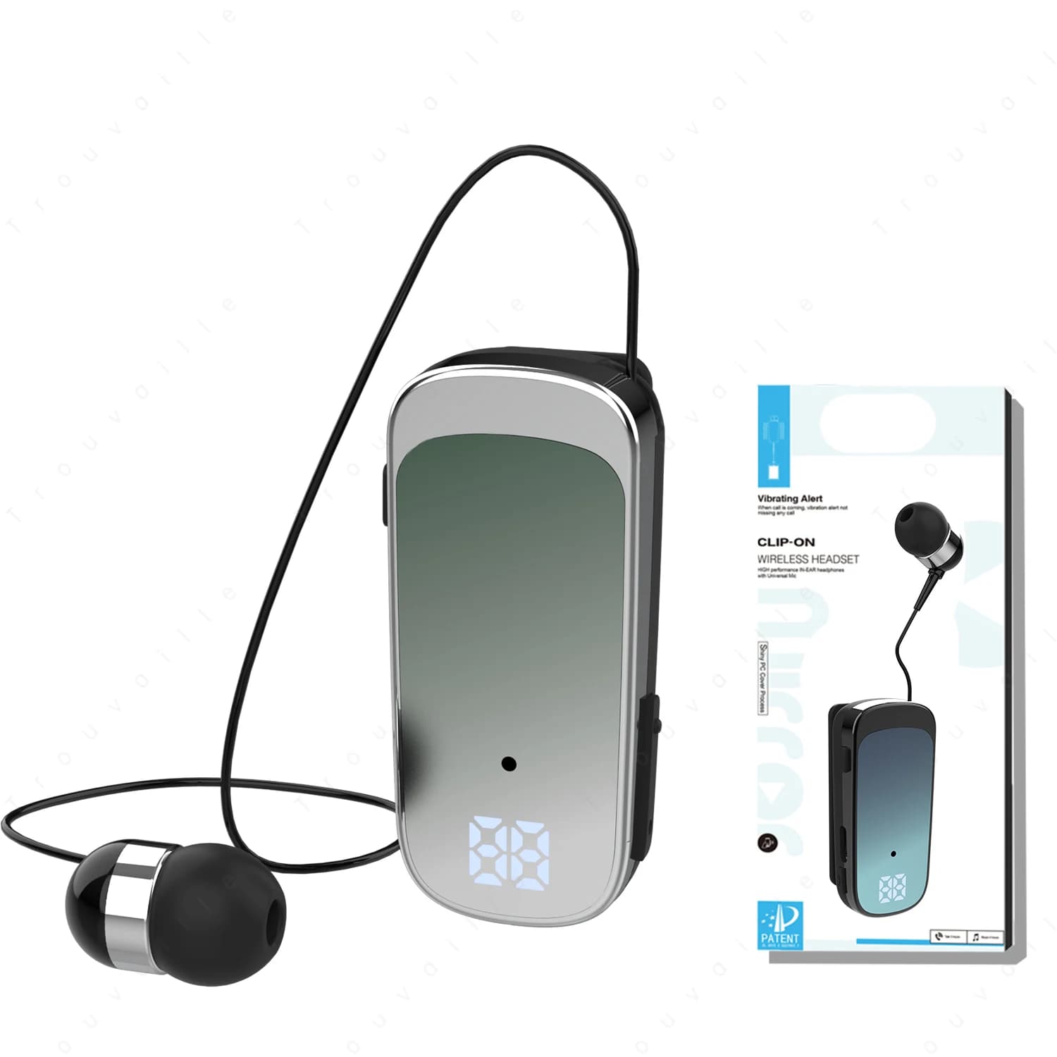 K65 Auricolare Bluetooth alla moda Business Tipo lavalier retrattile Auricolare Singolo orecchio Mani libere con cavo Standby super lungo