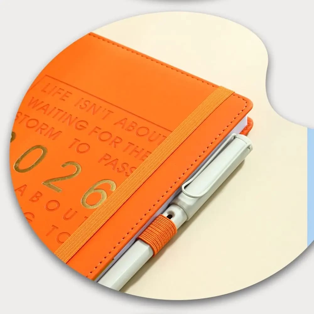 Agenda Planner 2026 in Inglese, Blocco Note 12 Mesi, Resistente all'Usura, Formato A5, Quaderno per Pianificazione con Carta Spessa, Design Semplice