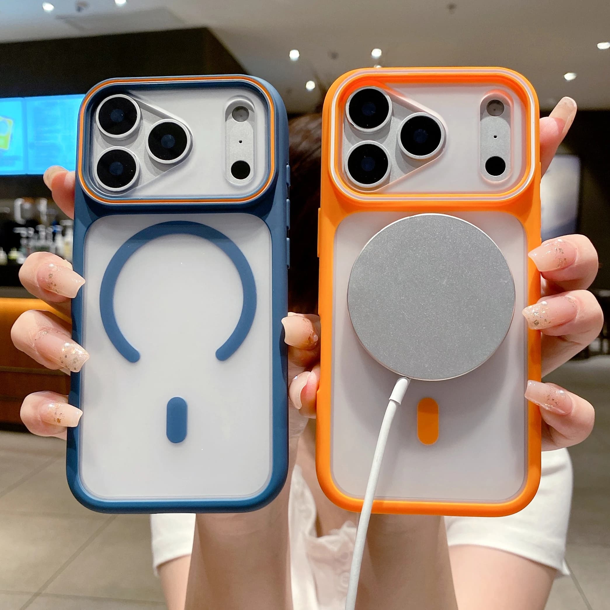 Custodia magnetica di lusso trasparente antiurto per Magsafe per iPhone 17 Pro Max 16 15 14 Plus 13 12 11 14 Pro Max 17Air Hit Color Cover