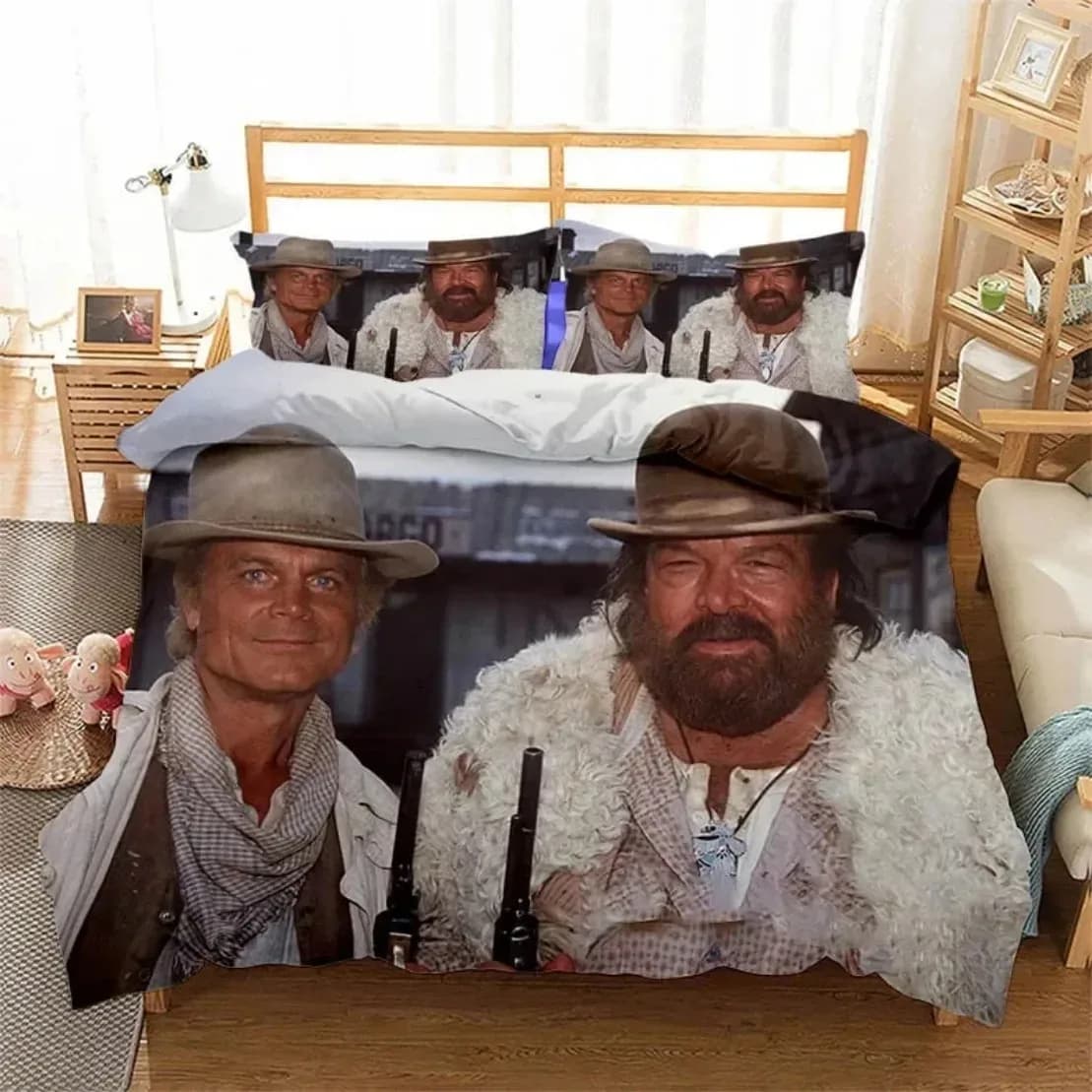 Bud Spencer Terence Hill Bedding Set,Boy&Girl Duvet Cover Pillow Case Gift, Home Bedroom Quilt Set Large King 260x220cm