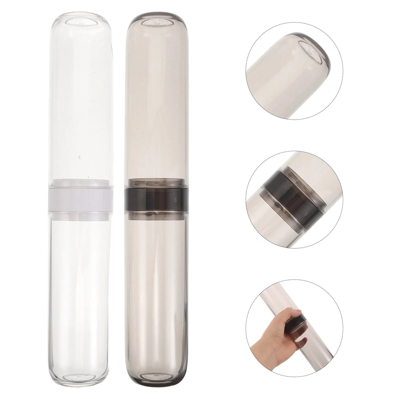 2Pcs Portable Travel Toothbrush Holder Case Dual Cup Toothpaste Storage Box Waterproof Electric Toothbrush Travel Case for Gym