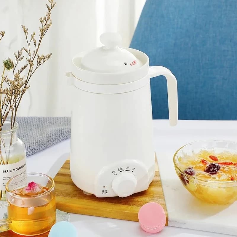 # l 110V/220V Electric Health Pot Kettle Marmite Stewpan Portable Slow Cooker Water Flower Tea Soup Ceramic Stew Cup