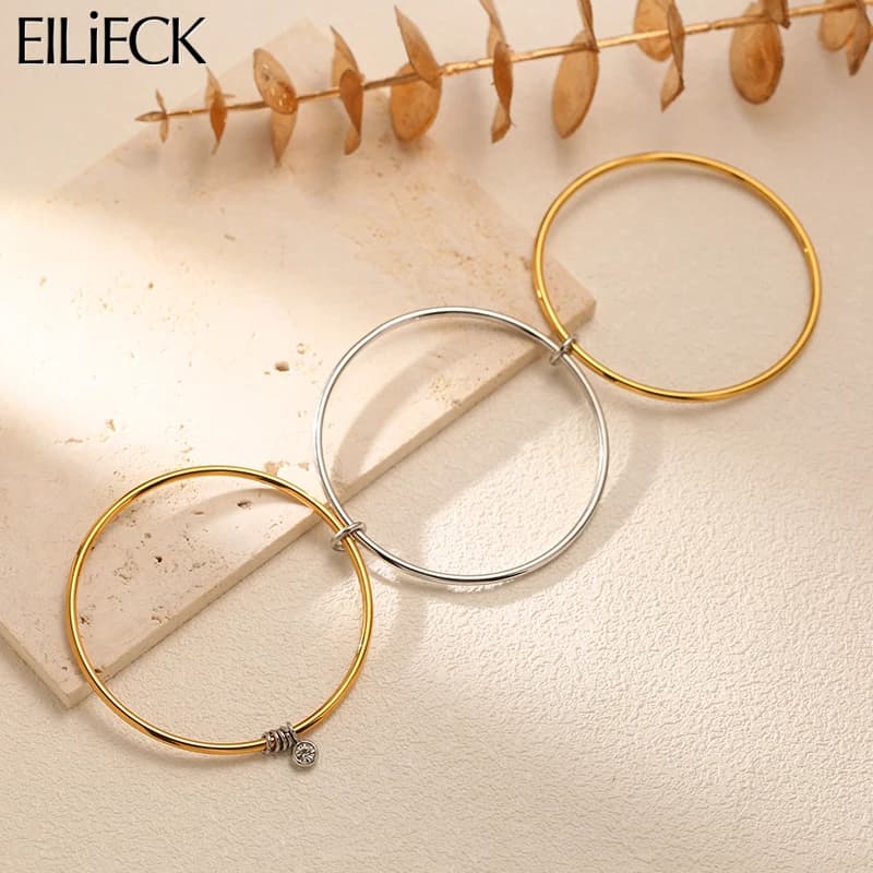 EILIECK 316L Stainless Steel Cubic Zirconia Bracelet For Women New Trendy Multi-layered Bangles Waterproof Jewelry Gift Party