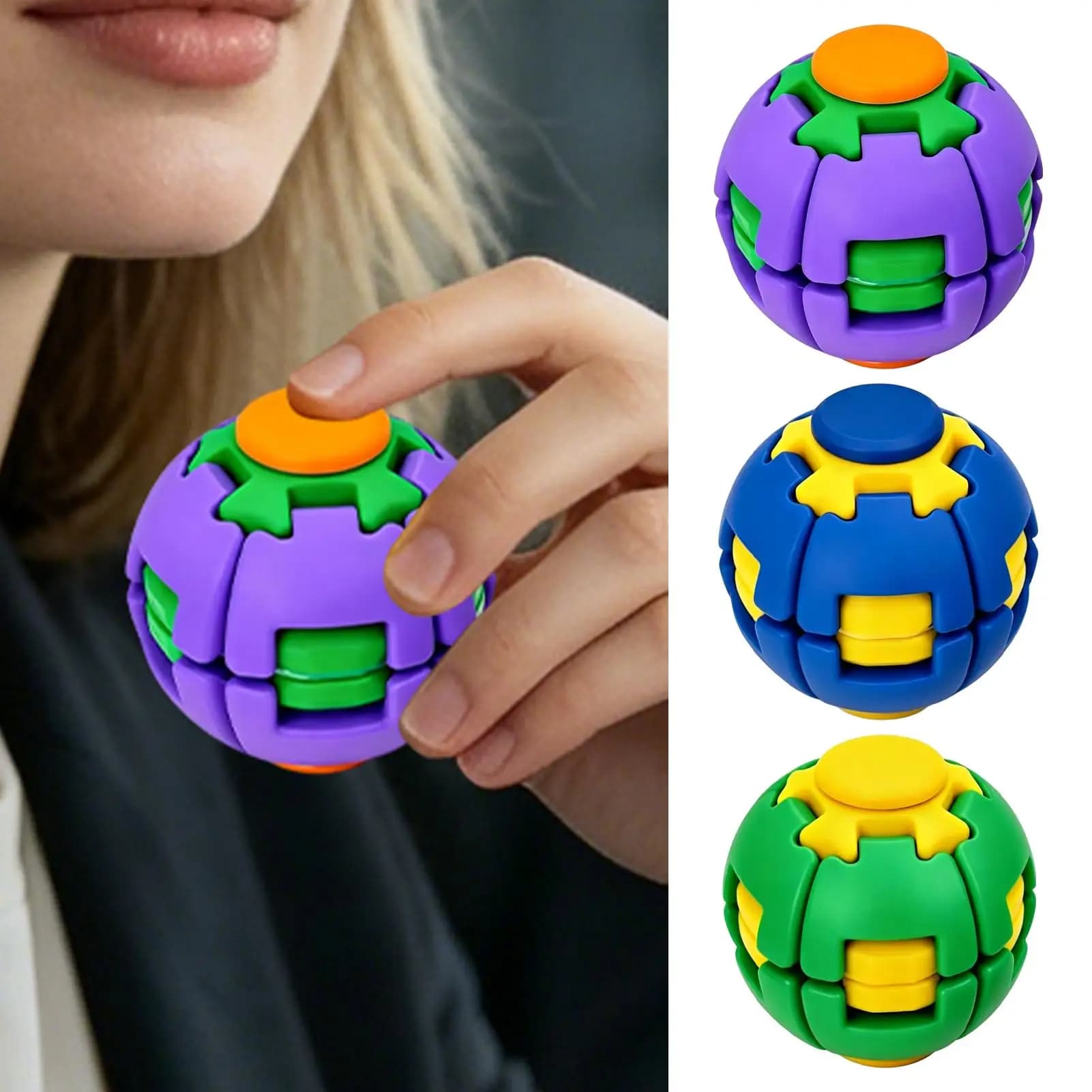 Transforming Fidget Ball Press To Spinner Stress Relief Toy Deformation Sensory Finger Spinners For Kids Adults Relief Gift