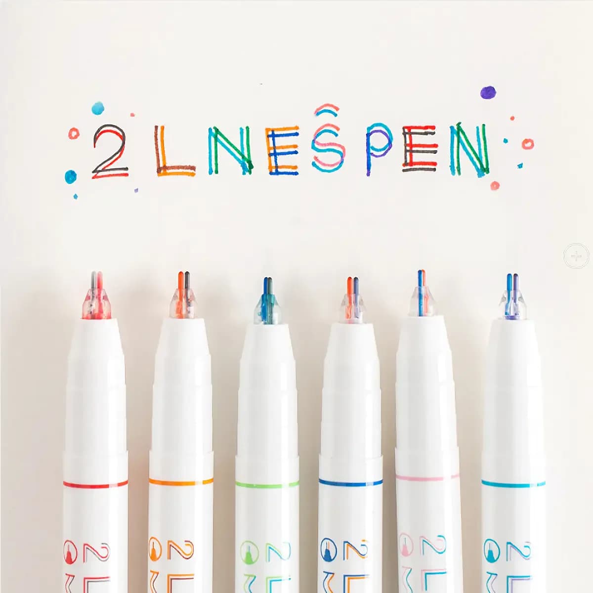 Set di 6 Pennarelli Colorati a 2 Linee per Disegno, Pittura e Graffiti, Penne Gel 0.5mm, Evidenziatori Kawaii