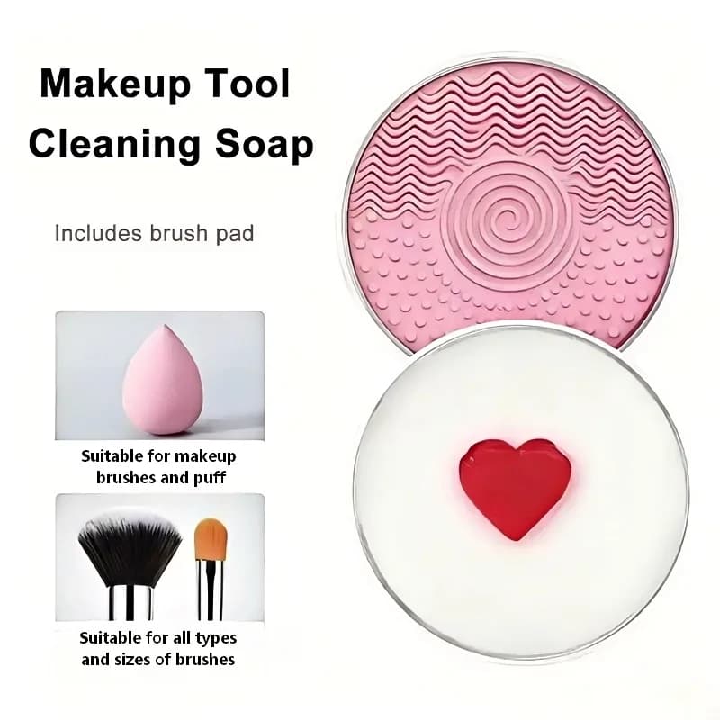 Sapone detergente naturale per pennelli da trucco, multifunzionale, portatile per viaggi e uso esterno, strumento di pulizia per cosmetici, riutilizzabile, detergente solido a pulizia rapida per spugne da trucco, piumini e strumenti cosmetici.