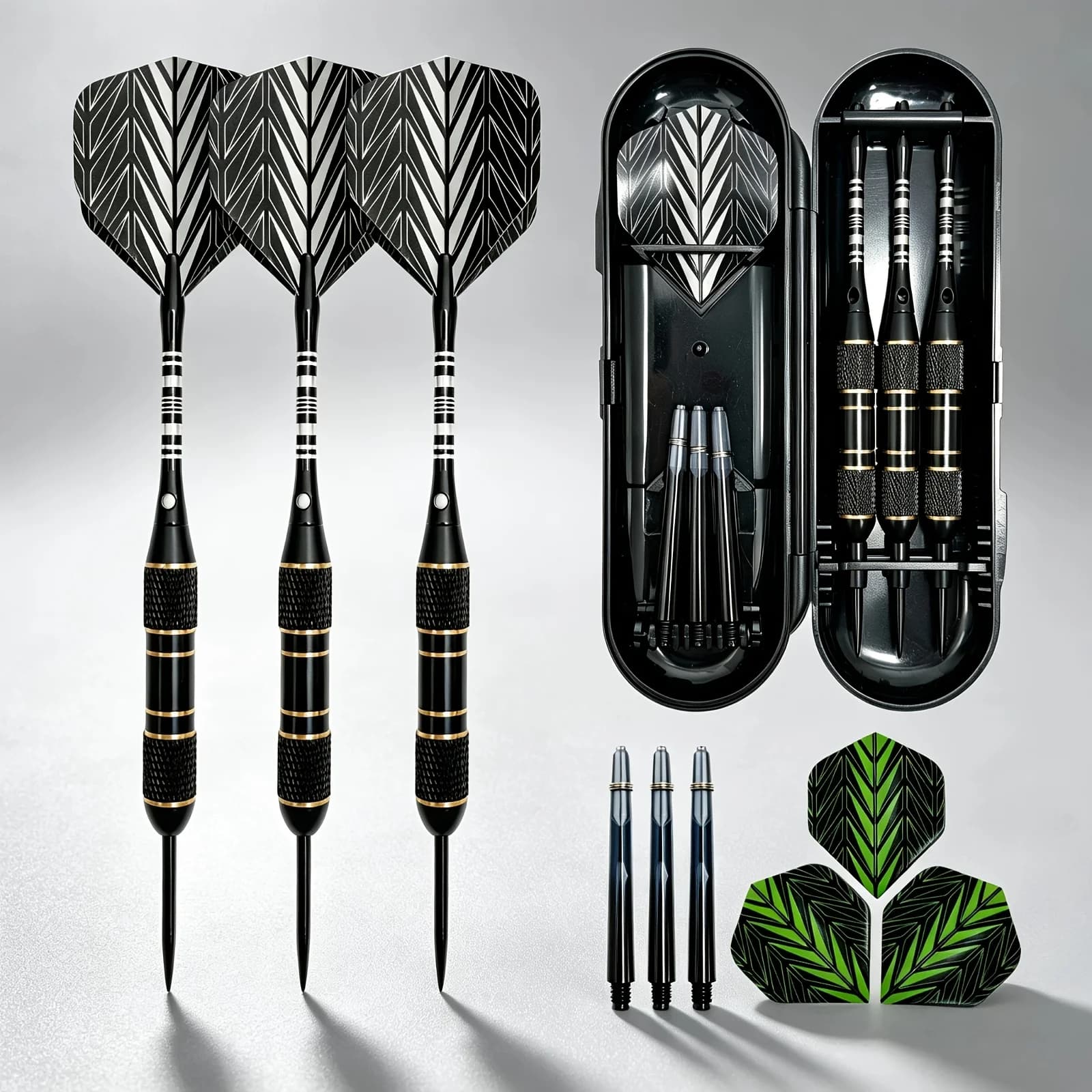 24g Hard Steel Pointed Dart Set, High-Quality Engraved Brass Dart Body, Suitable for Professional and Entertaining Players