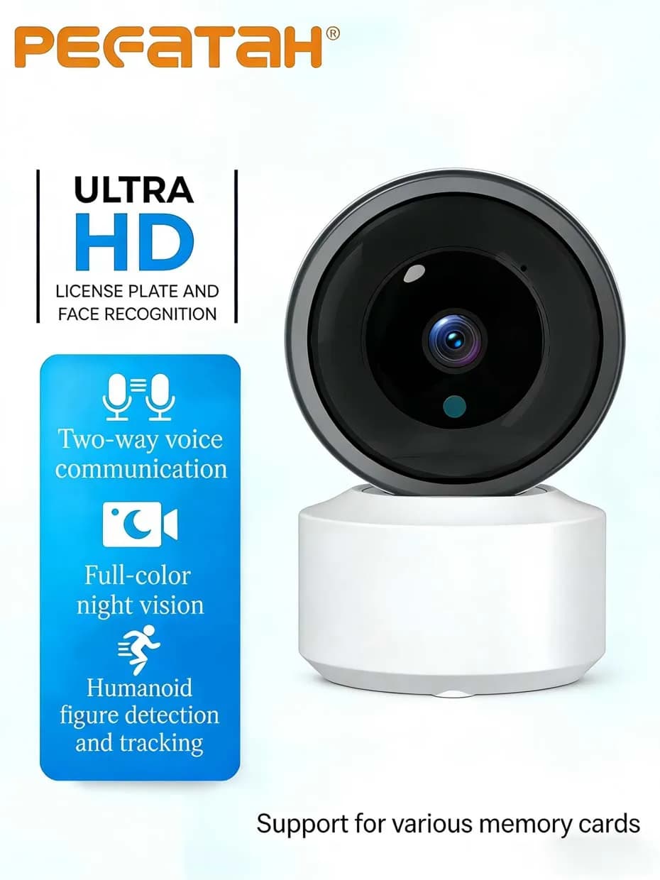 Monitor per Bambini WiFi 5MP, Telecamera di Sicurezza Domestica con Rilevamento del Movimento, Audio Bidirezionale, Visione Notturna, Facile Installazione