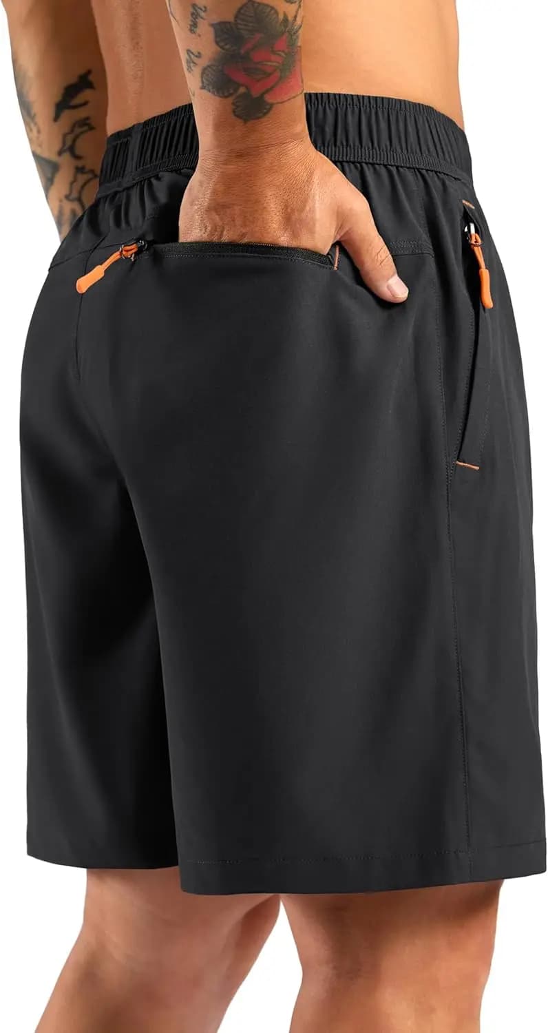 Pantaloncini Sportivi da Uomo Leggeri per Escursionismo, Allenamento e Palestra, Casual da Esterno per Viaggi con 3 Tasche con Cerniera