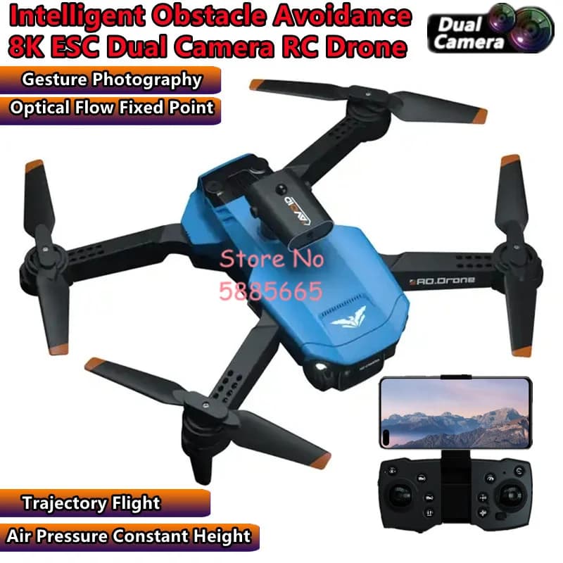 WIFI FPV Smart Evitamento Ostacoli 8K HD ESC Doppia Fotocamera Drone di Controllo Remoto Gesto Fotografia Flusso Ottico RC Drone Giocattolo