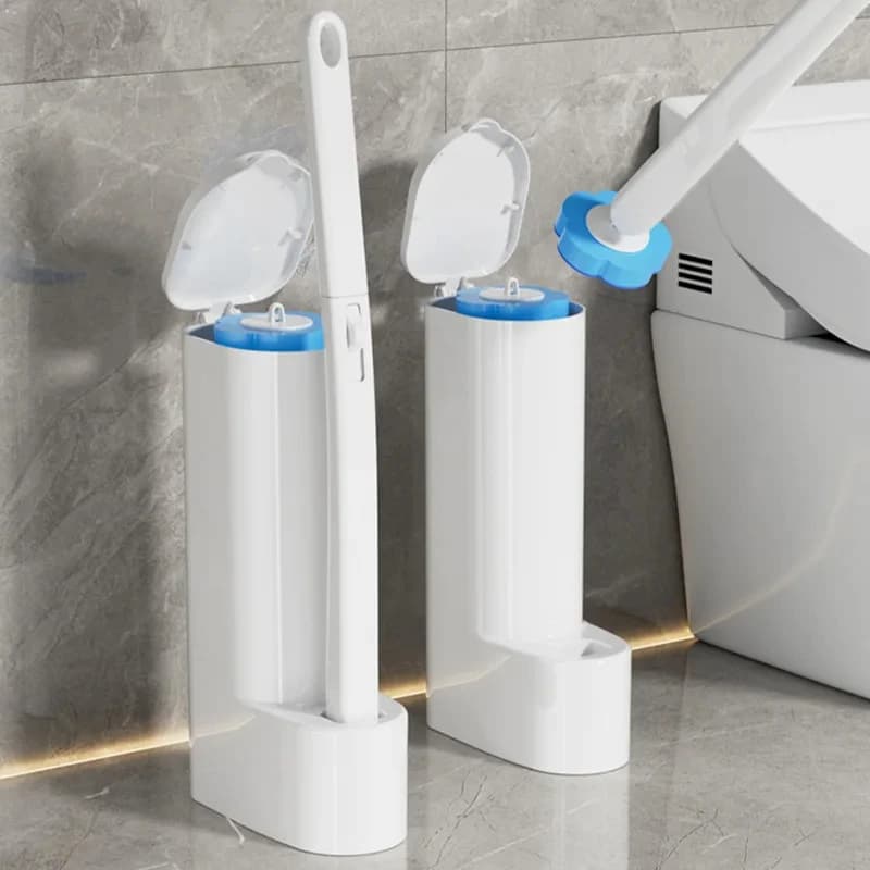 Spazzola per WC monouso per la famiglia, per la pulizia e la decontaminazione del bagno, con testina di ricambio multifunzione, comoda spazzola per WC