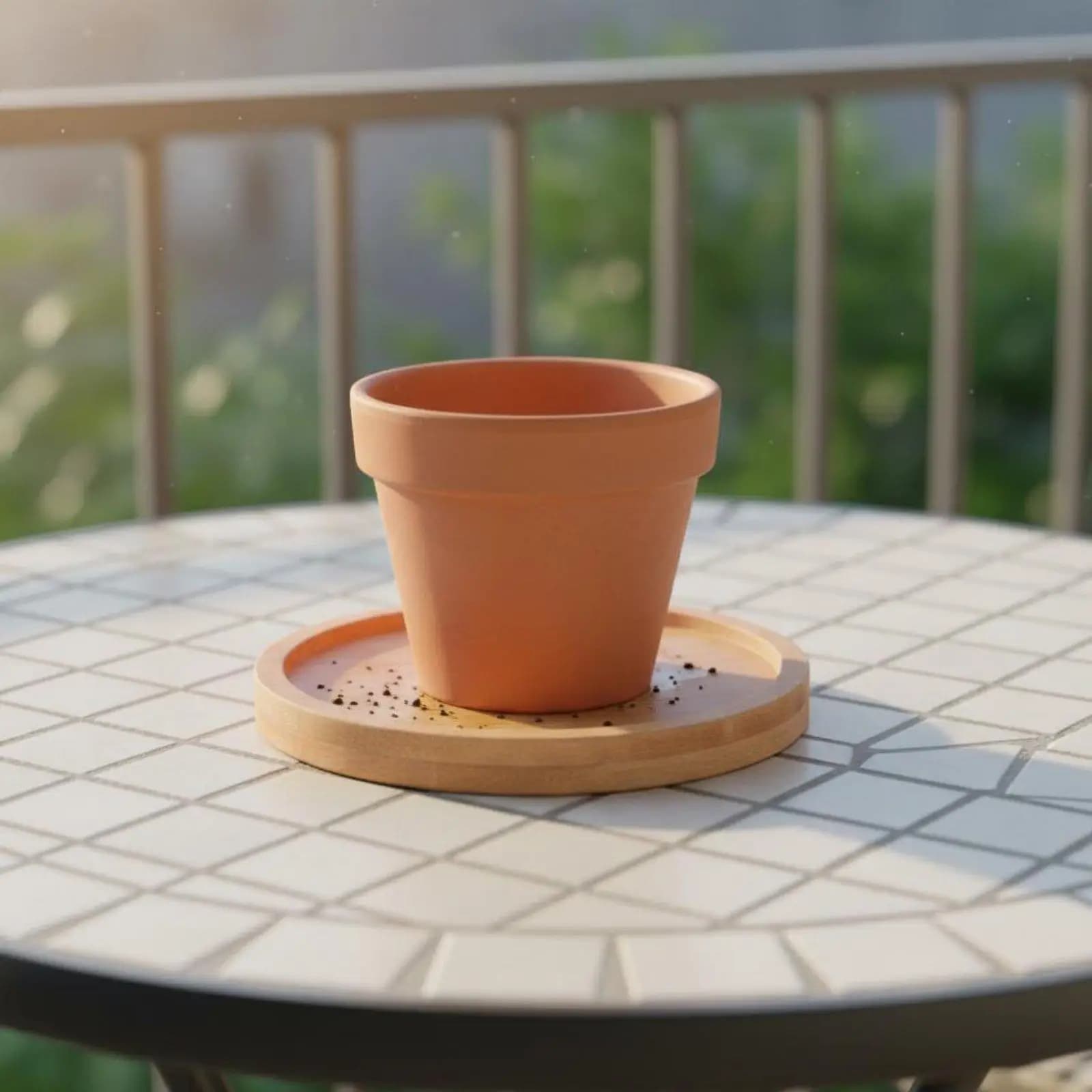 Bamboo Industrial Tray Geometric Pot Base Waterproof Saucer for Plant Pot Rectangular Minimalist Garden Decor