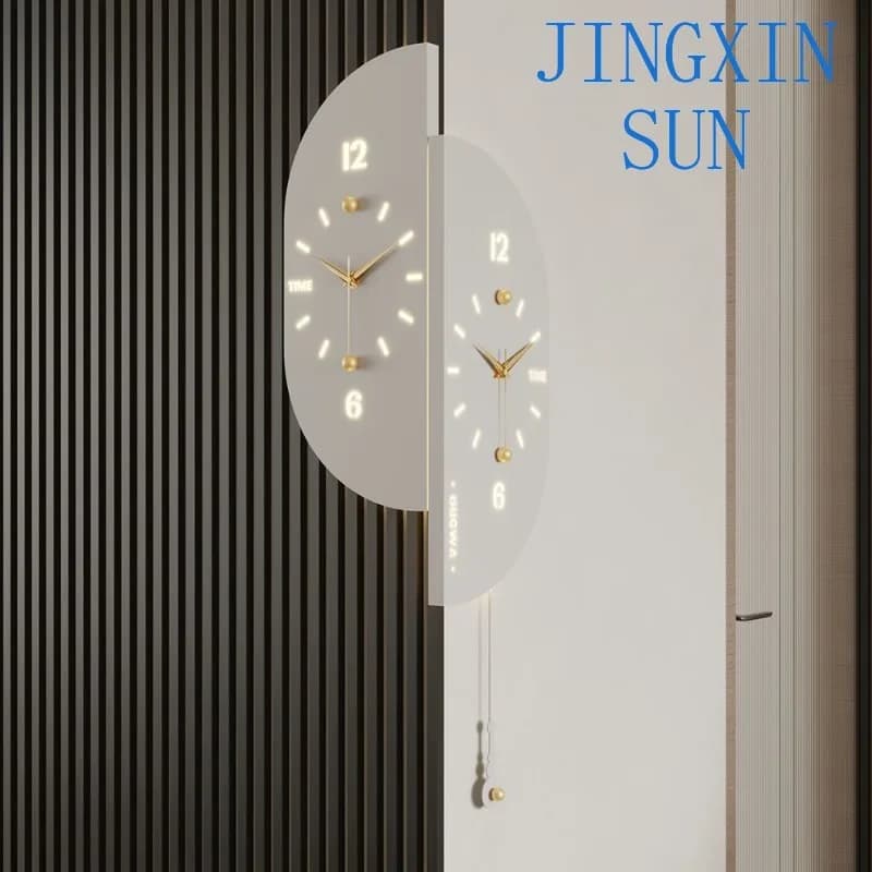 Luminous Corner Wall Clock Modern Double Sided Aesthetic Pendulum Clocks Silent Elegant Living Room Watches