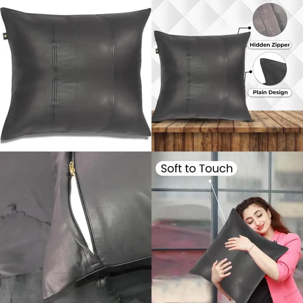 Fodera per cuscino in pelle di agnello - Federa per cuscino decorativa per divano 16x16 per soggiorno e camera da letto