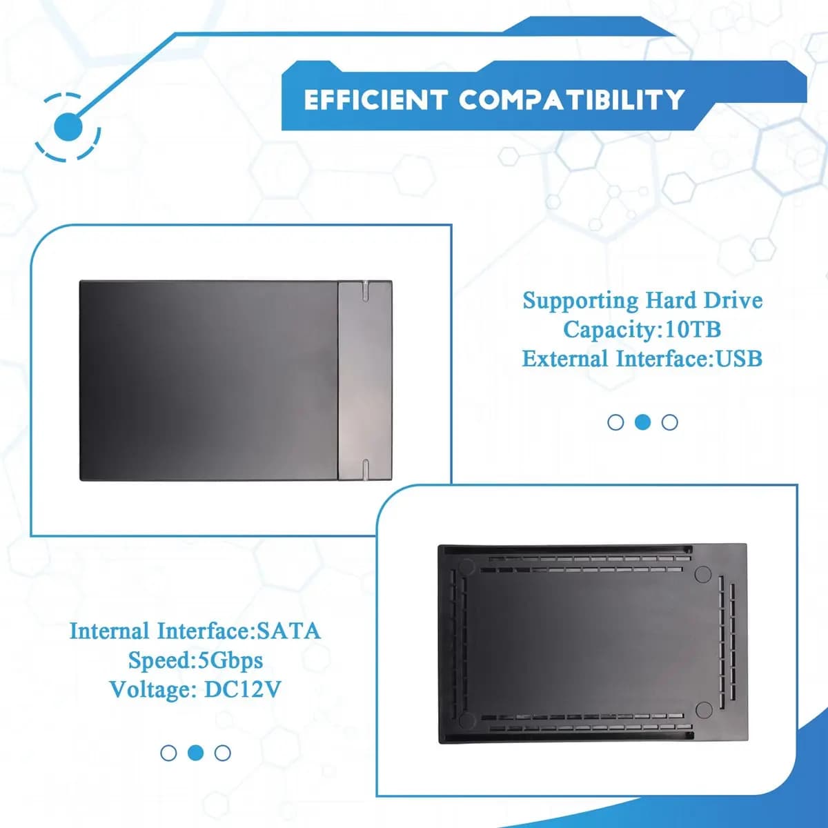 BAAE Case per HDD, Adattatore SATA a USB 3.0, Box Esterno per Disco Rigido da 3.5 Pollici, Compatibile con SSD e HDD fino a 10TB, per PC e Laptop, Spina EU