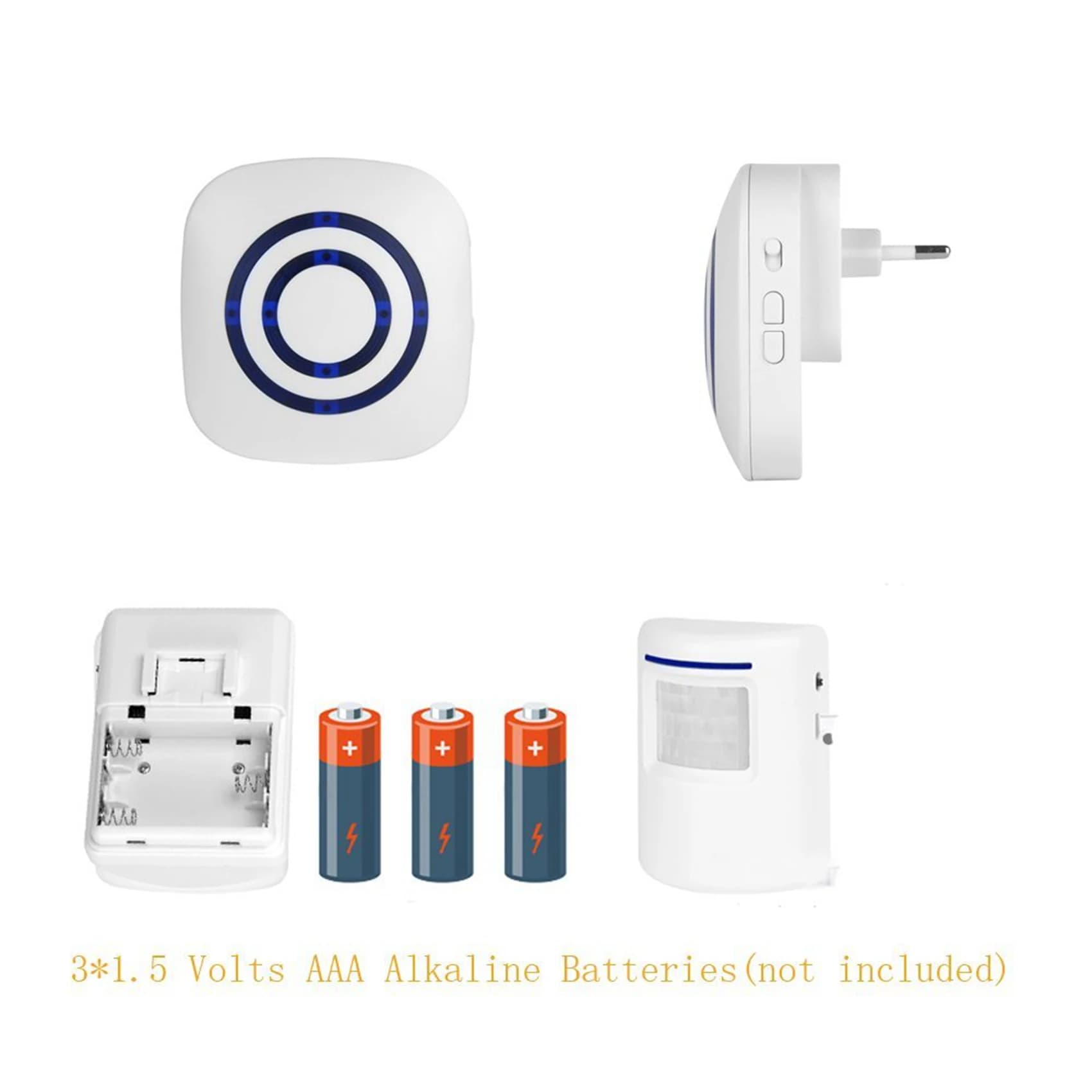 IDUD Carillon per porta, rilevatore di sensori di movimento per porte aziendali wireless Campanello per visitatori intelligenti Allarme per vialetto di sicurezza domestica