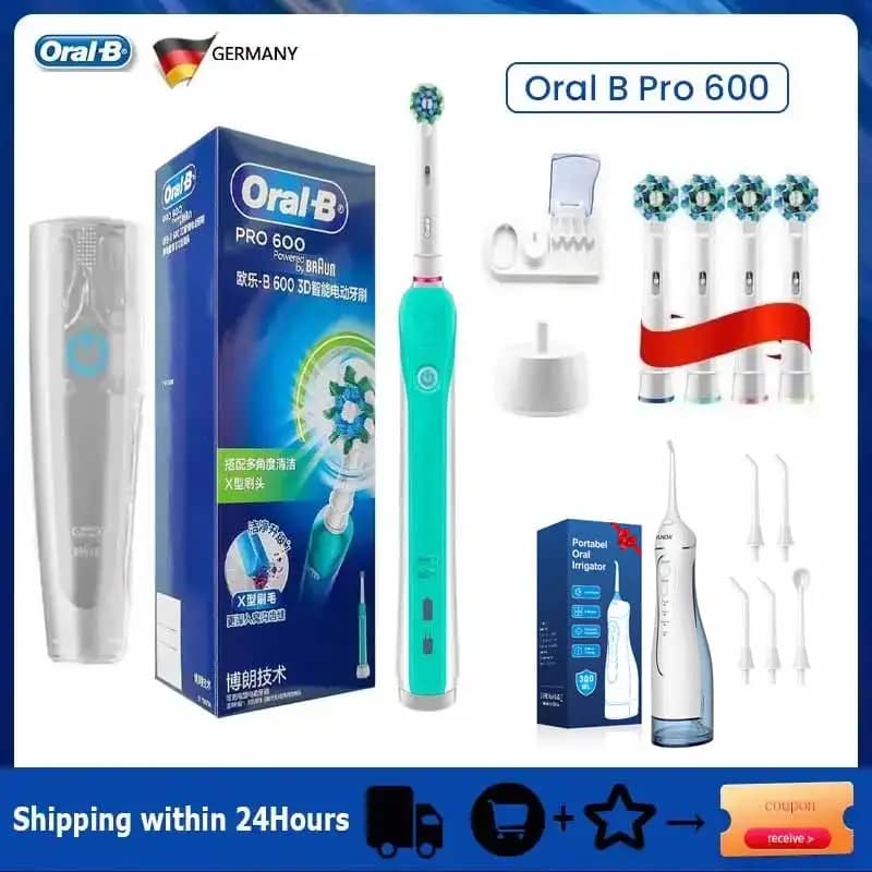 Spazzolini da denti sonici elettrici Oral B Rotazione 3D Denti Sbiancamento quotidiano Cura delle gengive Sensore di pressione intelligente Ricaricabile Impermeabile