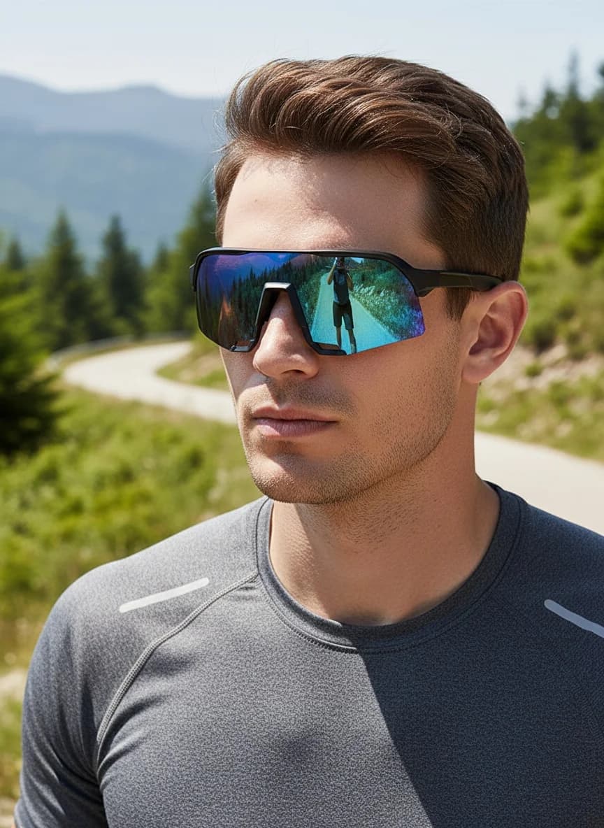 New Outdoor Windproof Cycling Glasses All-In-One Eye Protection And Sun Protection European-Style Running Sports Sunglasses 113