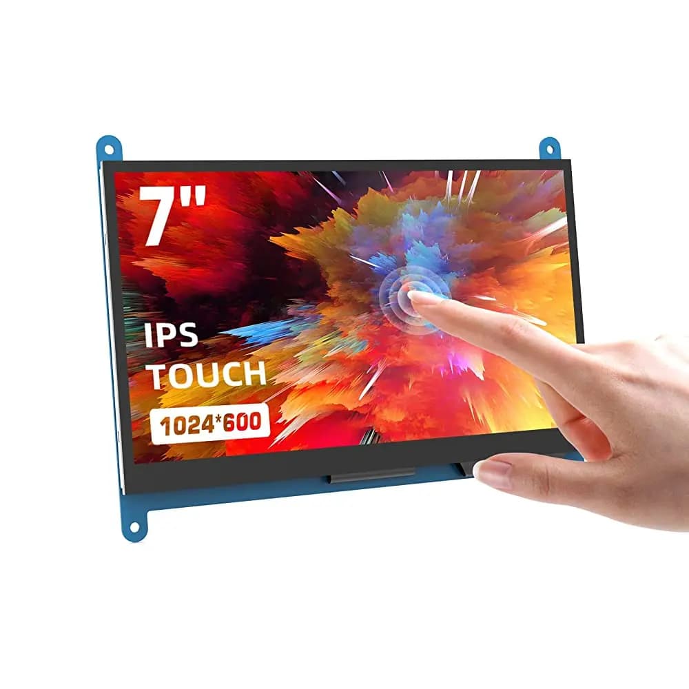 Monitor touchscreen capacitivo Eyoyo da 7 pollici, 5 punti di tocco, display IPS HD 1024x600, compatibile con Raspberry Pi 4/3/2/1/B/B+/A+, per sistemi Windows 10/8/7