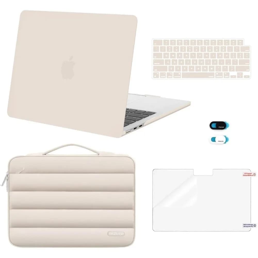 Universal 13 inch MacBook Air Case, Puffy Bag, Keyboard Cover, Webcam & Screen Protection