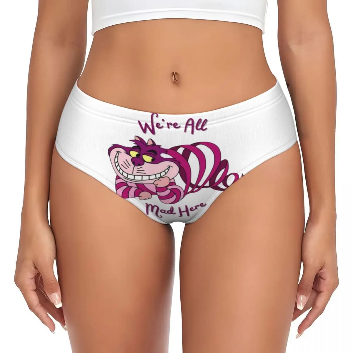 Women's custom Alice in Wonderland with Cheshire Cat, comfortable female underwear
