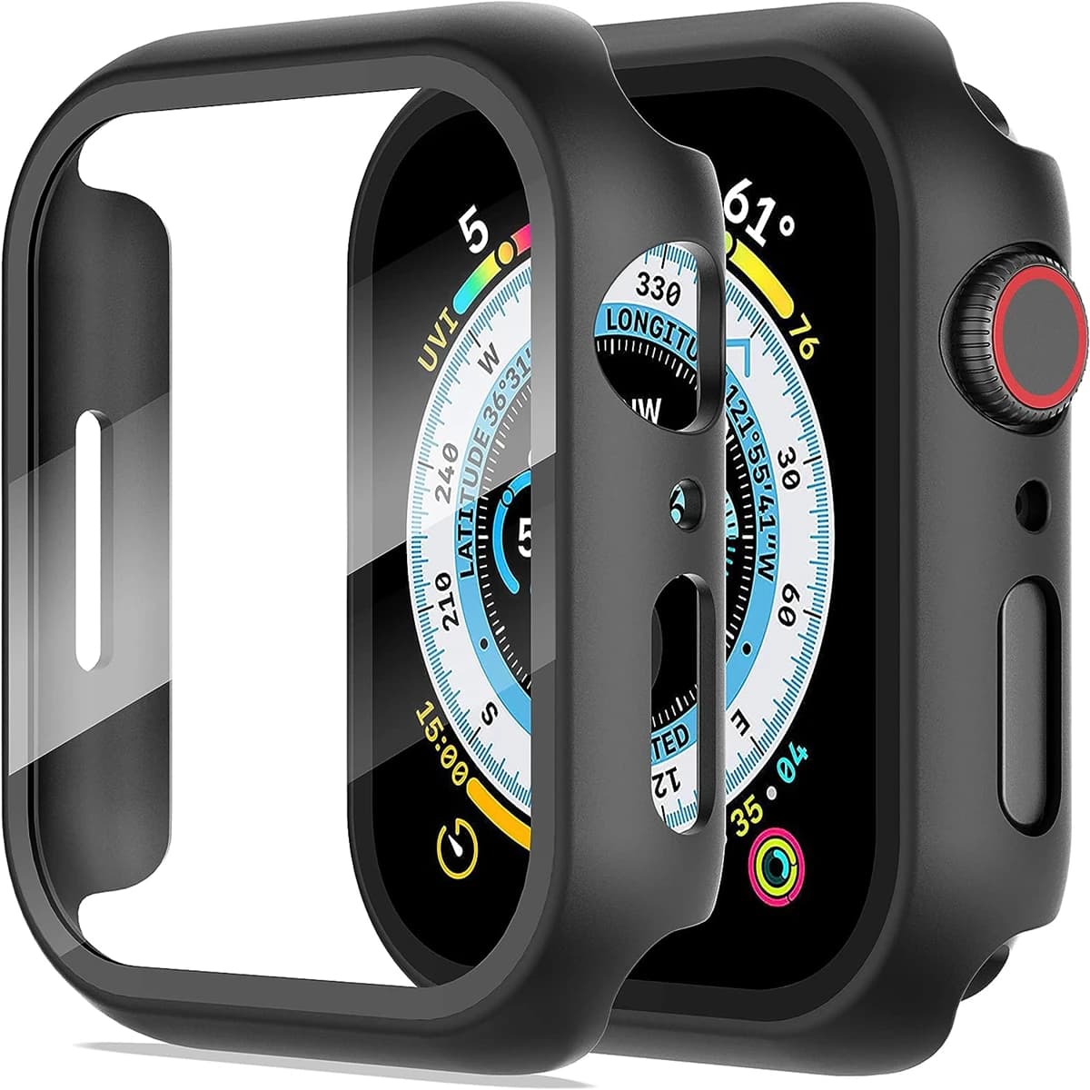 Vetro + copertura per Apple Watch 44mm 40mm 49mm 41mm 45mm 42mm 38mm accessori protezione dello schermo iwatch serie 9 8 7 6 SE 5 Ultra Case