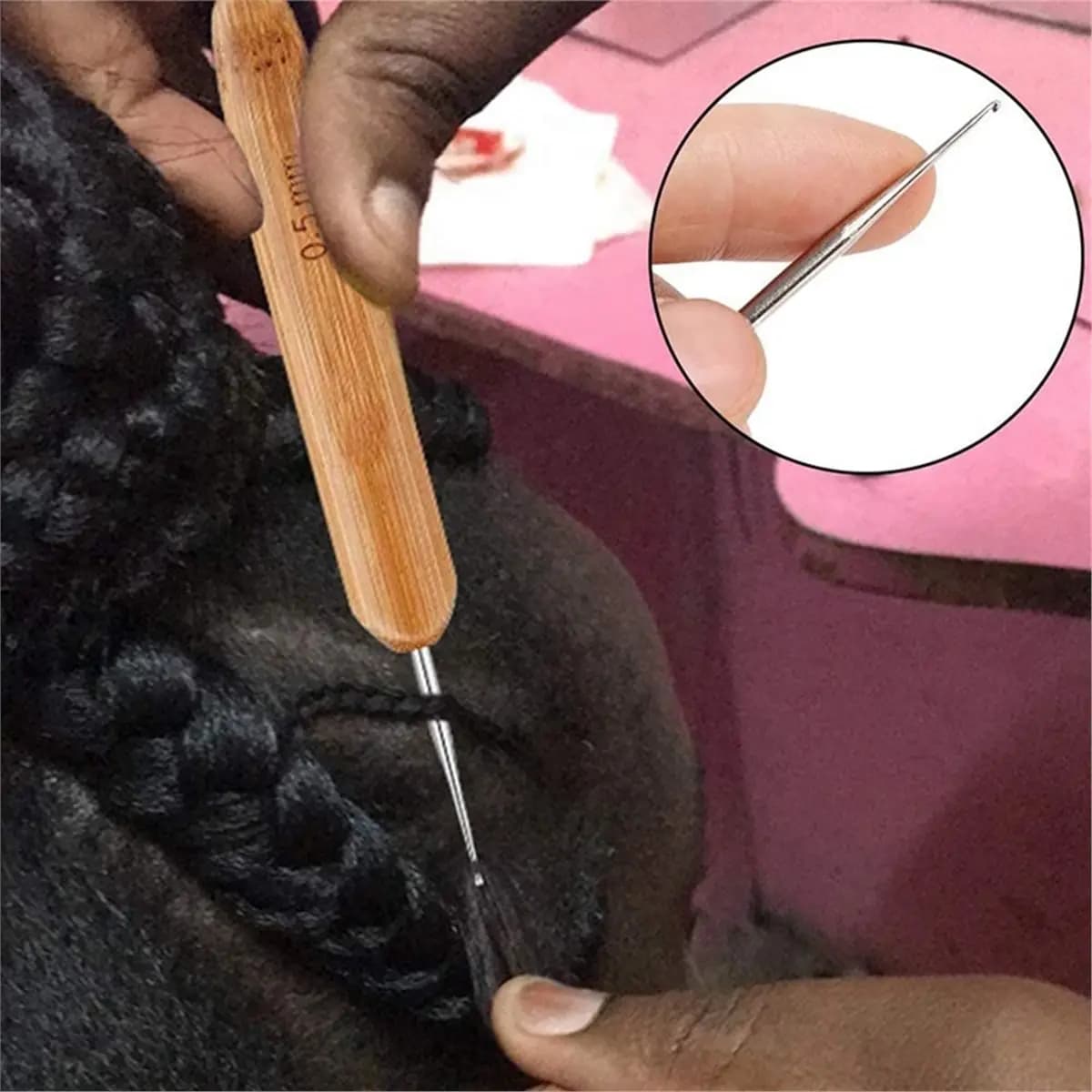 Dreadlock Crochet Hook Tool Dreadlock Needle for Braid Hair Crochet Hook equipments Wood