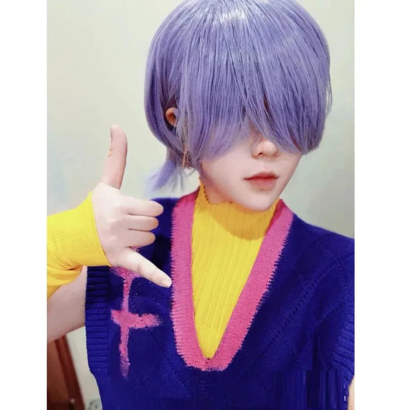 Parrucca con scollo a V gilet corto camicia vestito Saja ragazzi uomini mistero costume cosplay Halloween Carniva8;c'4,t;6.j'2;