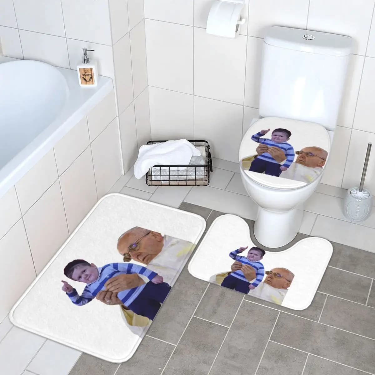 The GOAT - Hasbulla Magomedov 3 pezzi tappetino da bagno set da bagno copriwater decorazioni per la casa tappeto antiscivolo tappeto