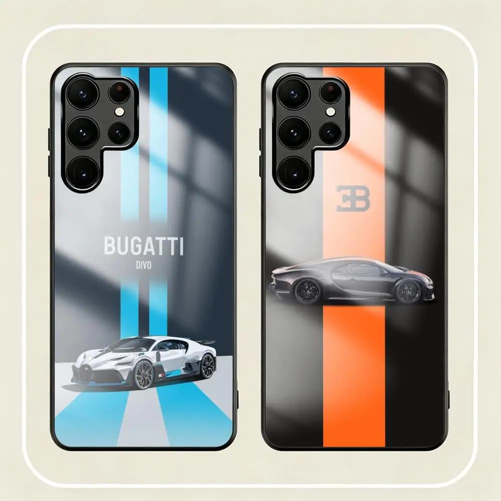 Hot sports cars Luxury B-bugatties Phone Case For Samsung S26 S25 S24 S23 S22 S21 S20 Plus Ultra Note20 Glass Magnetic Case