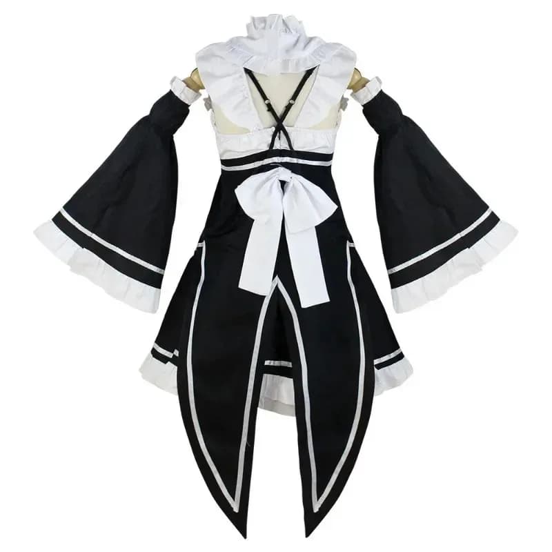 Rem Ram Anime Re: Vita in un mondo diverso da zero Costume cosplay Rem Maid uniforme Costume cosplay di Halloween da donna completo SCSFV