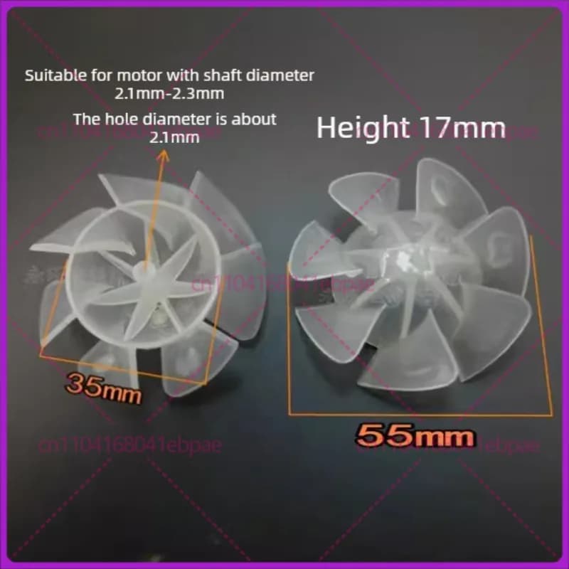 7-piece plastic fan parts with 55 mm diameter for hairdryer