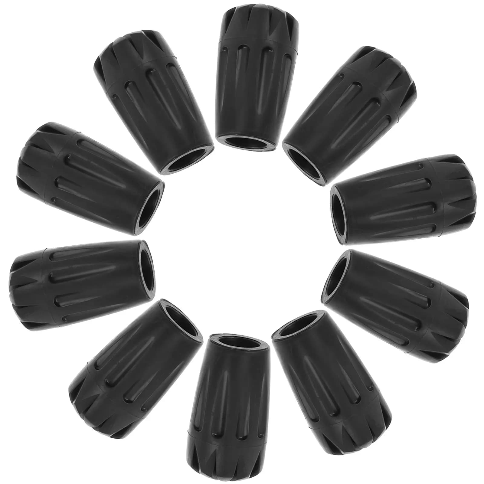 10Pcs Hiking Gear Replacement Tips PVC Trekking Pole Tips with Rounded Edges for Enhanced Stability Grip on All Terrains