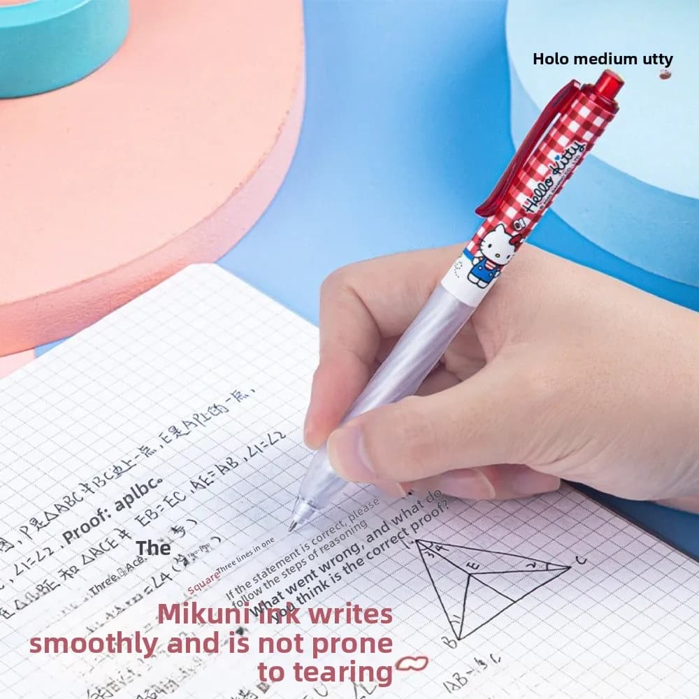 Penna gel retrattile Sanrio Hello Kitty Penna con punta ST Penna per scrittura liscia con design carino per appunti giornalieri e uso in ufficio