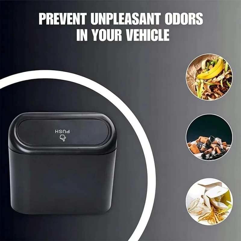 Car Trash Can Bin with Lid Universal Vehicle Portable Leakproof Garbage Can Bin Car Organizers and Storage for Auto Office Home