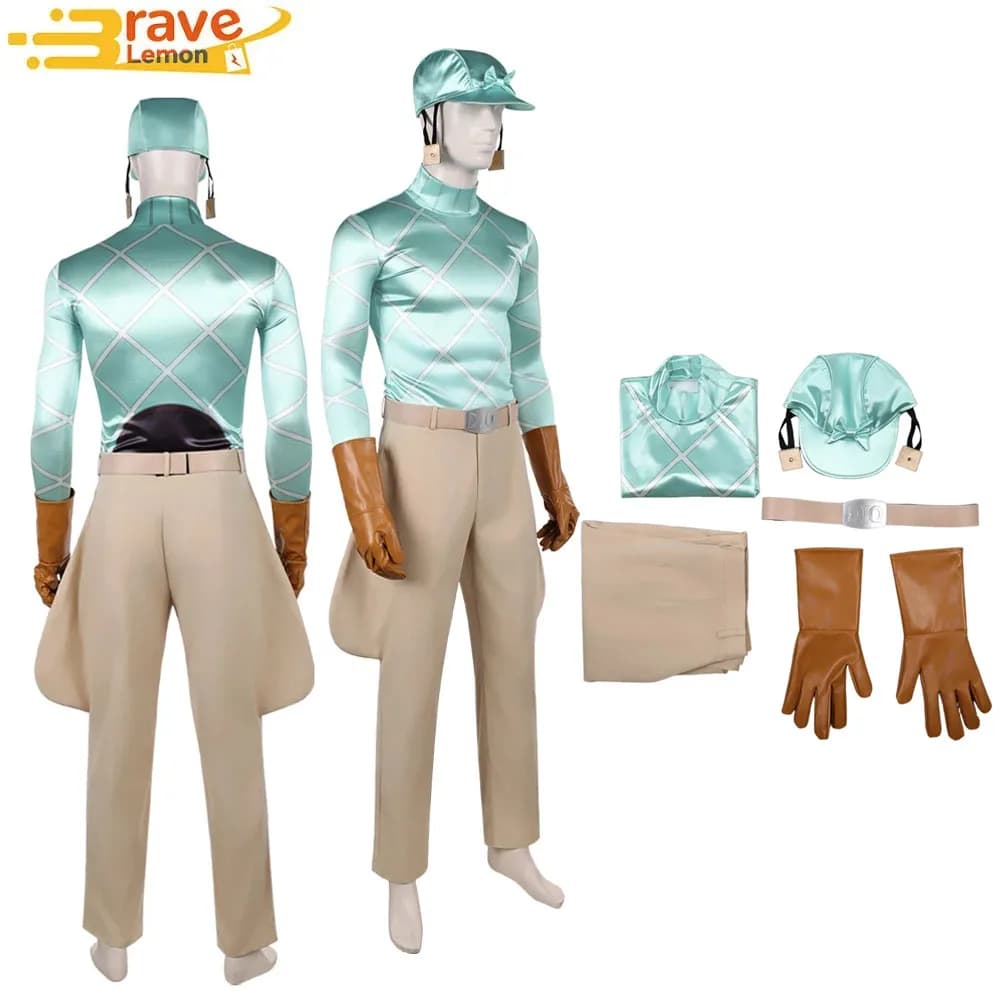 Costume Cosplay Anime Steel Ball Run JoJo Diego Brando for Men, Pants, Gloves, Hats, Belts, Halloween and Carnival clothing