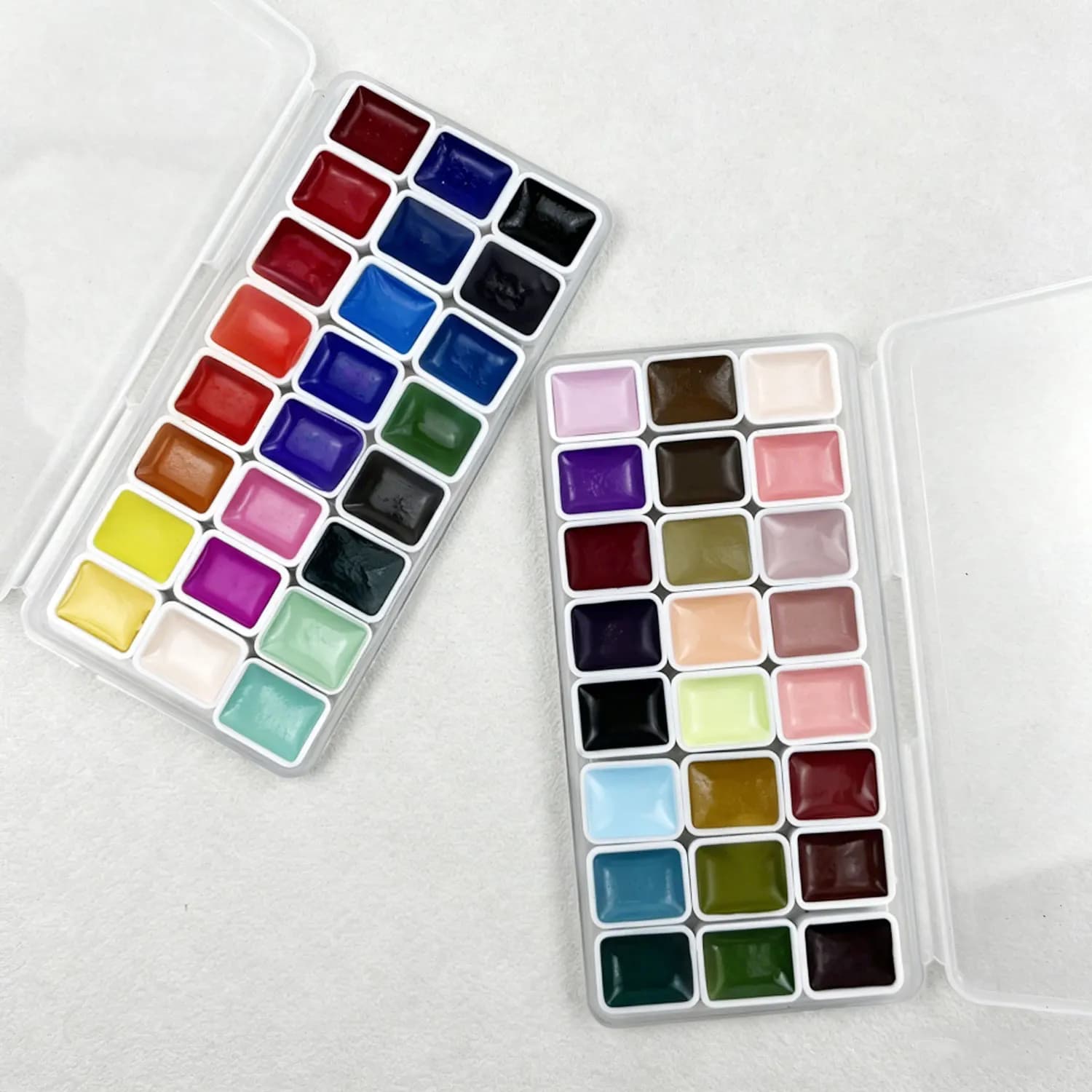 24 Colors Solid Watercolor Paints Set, Portable Pigment Palette Suitable for Calligraphy Painting, Nail Art and DIY Craft