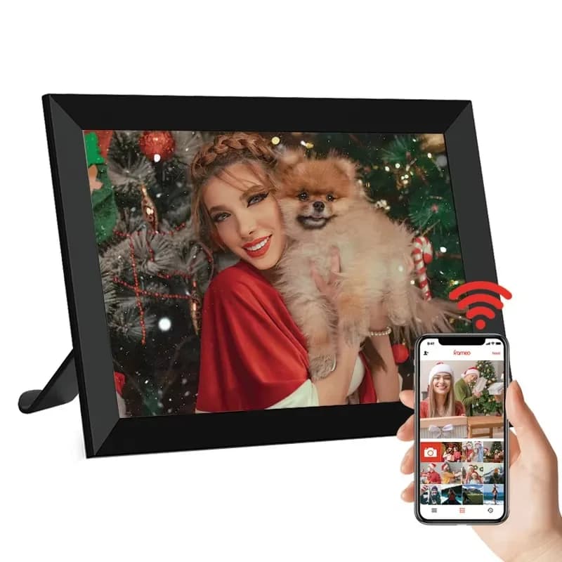 Wireless digital photo frame with high definition smartphone screen and easy smartphone connection to display your photos