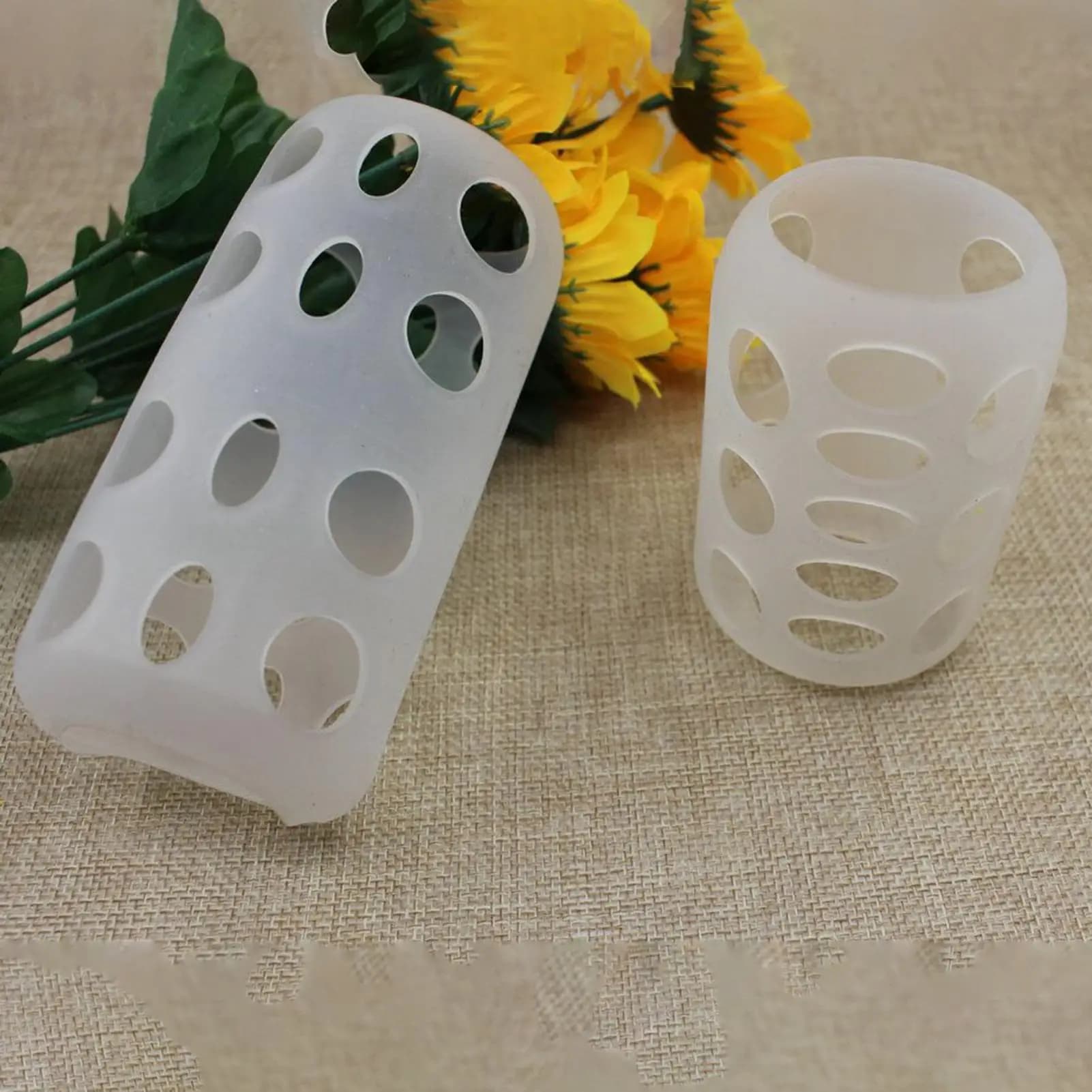 Manicotto per biberon Protezione antiscivolo per coperchio per biberon in silicone Anti rottura Alimentazione in vetro per passeggino da viaggio all'aperto Parco auto