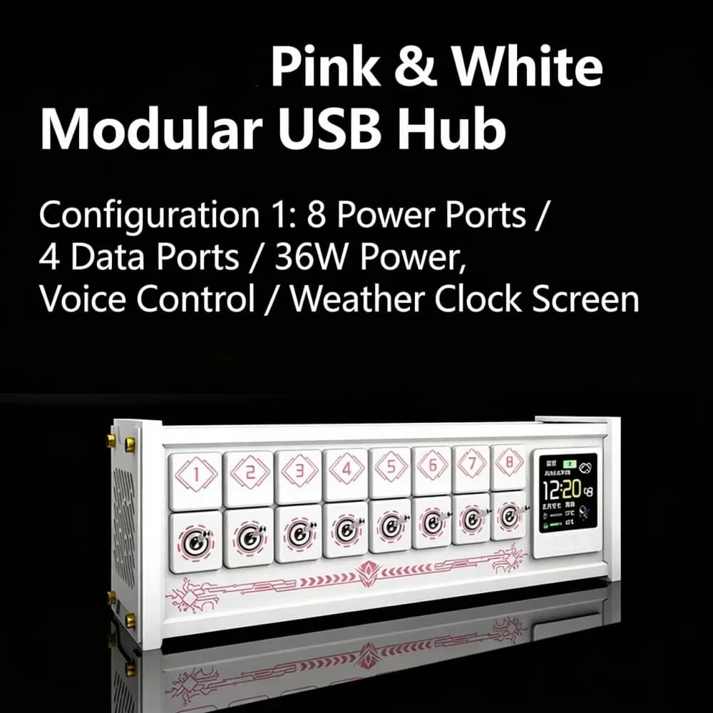 Multipresa USB con Interruttori Indipendenti, Hub Organizzatore da Scrivania Multi-Porta, Dock di Espansione, Regalo per Fidanzato