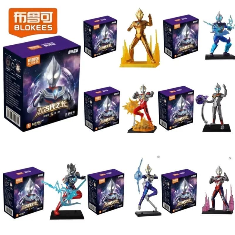 BLOKEES Ultraman Shining Version S Vol.1 Super Ancient Light Tiga Z Alpha Building Blocks Action Figure Assembly Model Toy Gift