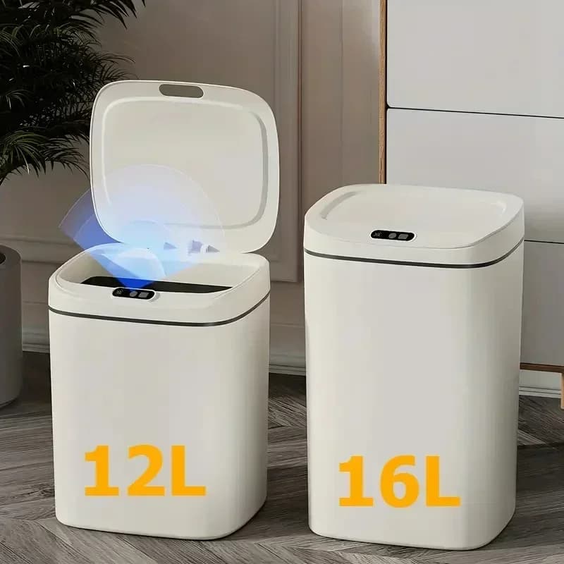Cestino Automatico per Rifiuti, Contenitore Intelligente Senza Contatto con Deodorante, Bidone Sottile di Lusso per Soggiorno e Camera da Letto, Facile da Pulire