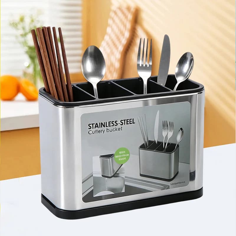 Kitchen Tableware Storage Rack Stainess Steel Knives Fork Spoon Cage Cutlery Holders Rust-proof Chopsticks Drainer Organizer