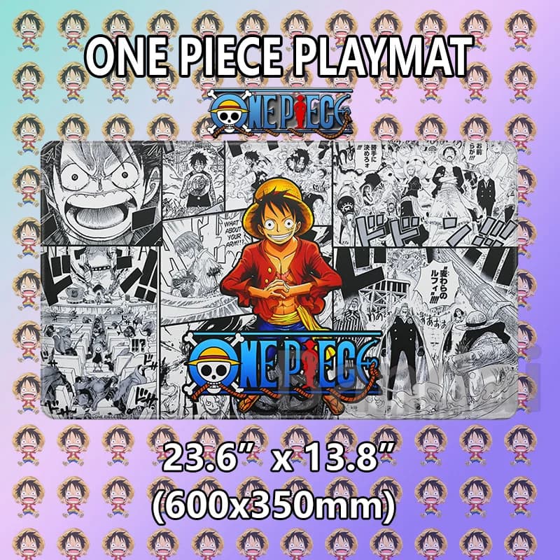 Tappetino da Gioco One Piece OPCG con Personaggi Anime, Tappetino per Carte TCG, Tappetino per Mouse da Gioco Grande Antiscivolo, Tappetino da Scrivania Spesso Antiscivolo