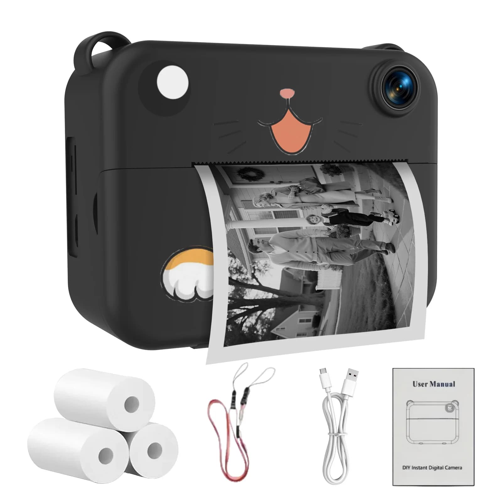 Digital Camera for Children with Instant Print, HD Camera, Mini Thermal Printer, Best Birthday Gift and Festive 1080p
