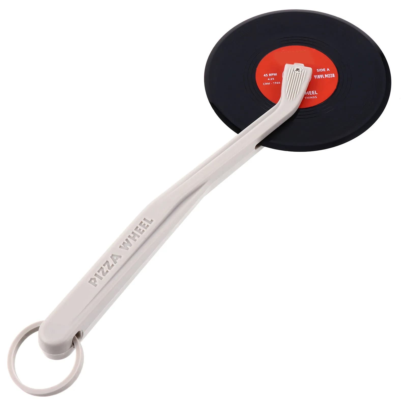 Tagliapizza in Silicone Premium con Manico Ergonomico e Lama Seghettata per Uso Domestico e Panetteria, Design Vintage a Disco in Vinile