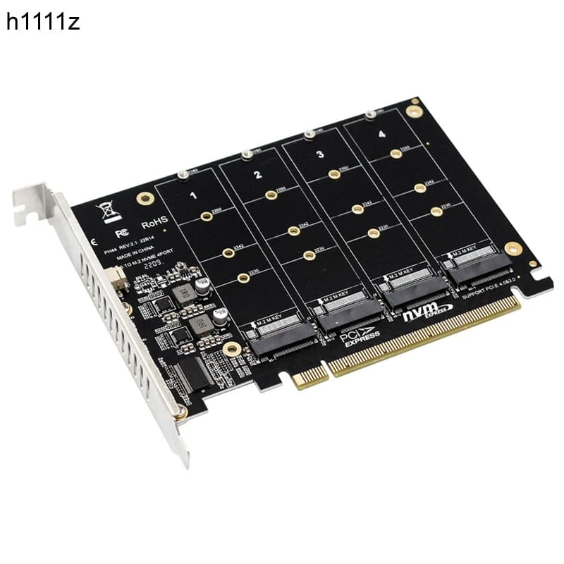 Nuova scheda Raid NVME PCI Express 4.0 X16 a 4 porte adattatore per scheda di espansione NVME 4x32Gbps M.2 NVME SSD M Key PCI-e Split Card Riser
