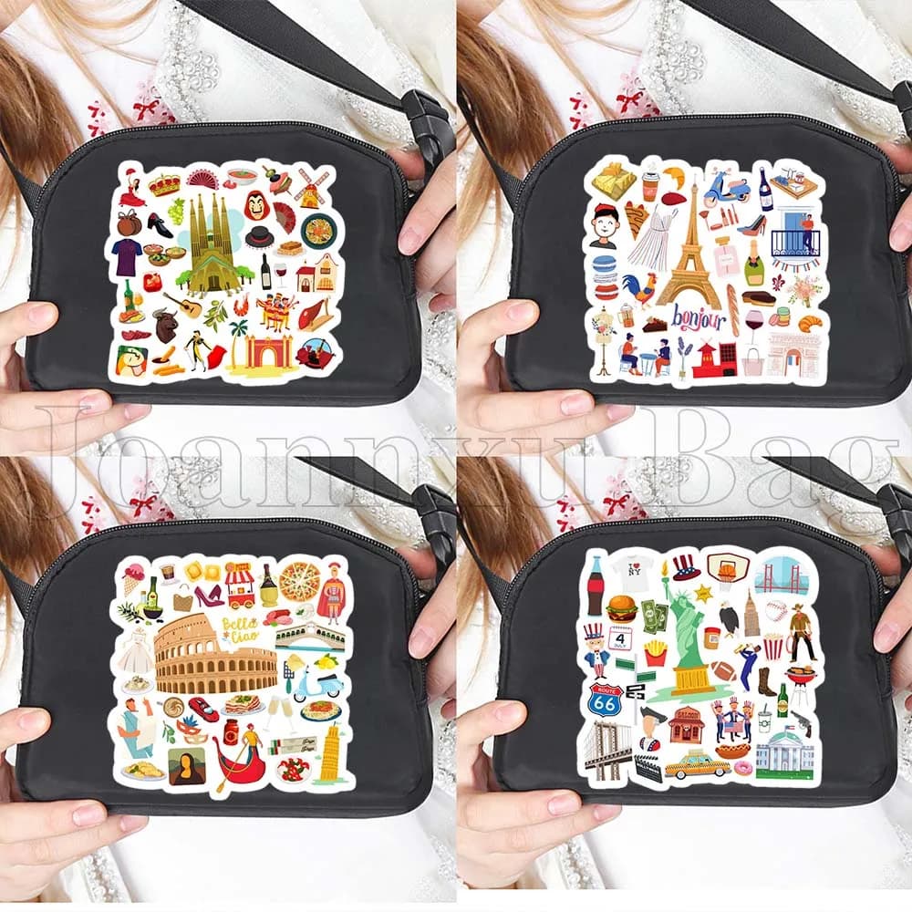 Travel sports shoulder bag with icon of Spain, Brazil, Canada, France, Greece, racing pouch, wallet, phone case, cycling pouch