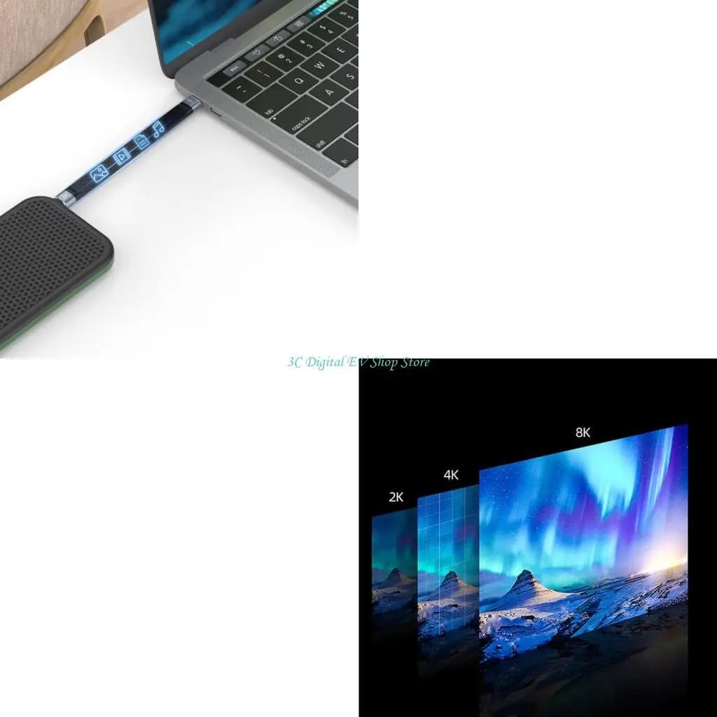 E74D USB4 Cavo corto da 5,9 pollici 40 Gbps Trasferimento 240 W Ricarica rapida per telefono Pad